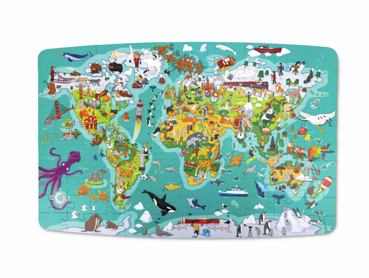 Puzzle du monde 2 en 1 - Casse - têtes - Boutique LeoLudo - Hape