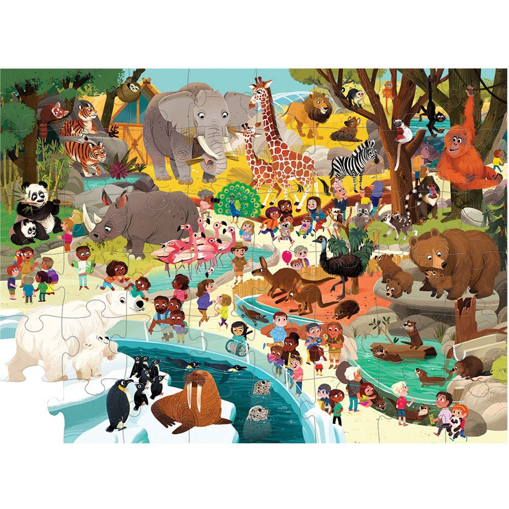 Puzzle - Journée au zoo (48 pcs) - Casse - têtes - Boutique LeoLudo - Crocodile Creek