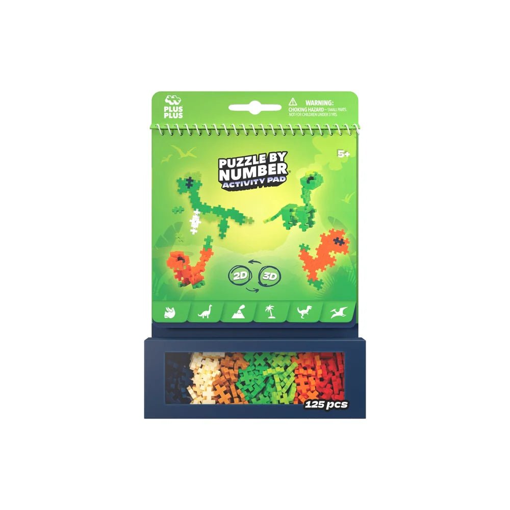 Puzzle par numéro - Carnet d'activités - Dinosaures (125pcs) - Jeux de construction - Boutique LeoLudo - Plus - Plus