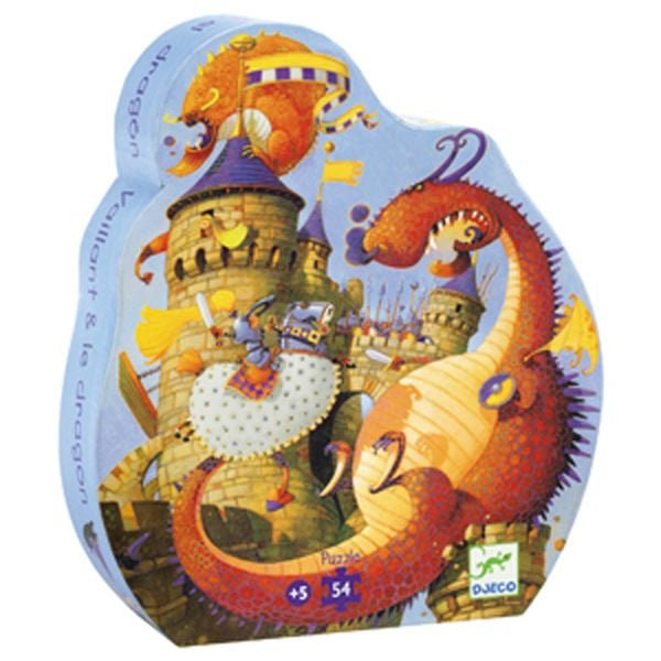 Puzzle silhouette - Vaillant et les dragons (54 pcs) - Casse - têtes - Boutique LeoLudo - Djeco