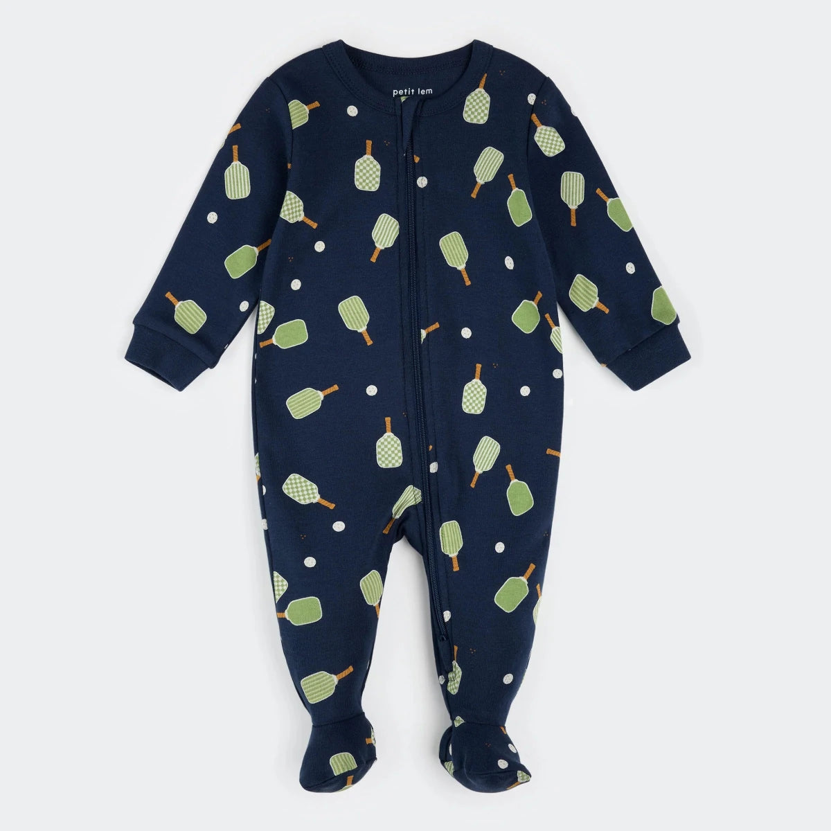 Pyjama une-pièce à pieds – Pickleball (0-12 mois) -Vêtements- Boutique LeoLudo-Petit Lem