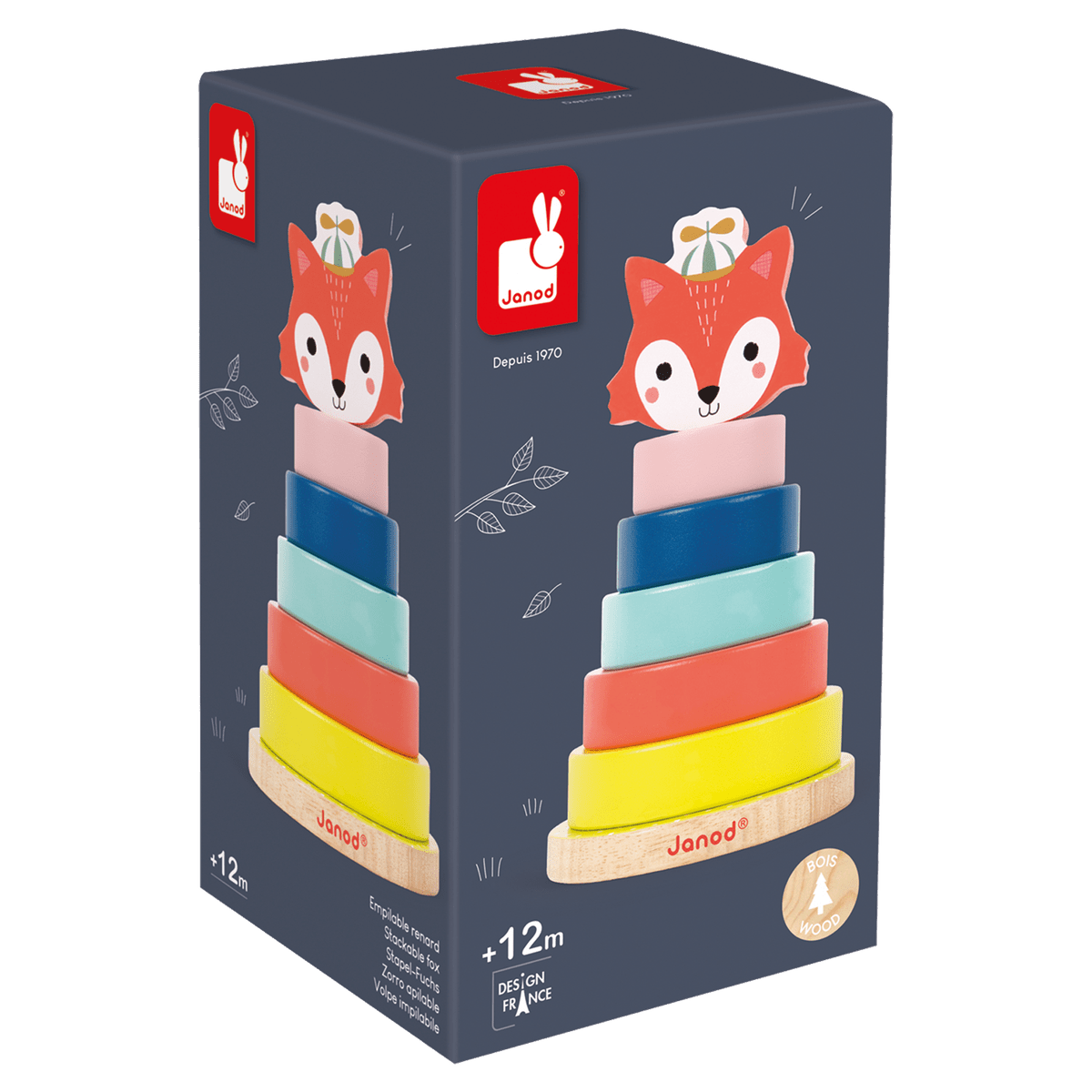 Renard empilable : jeu enfant Baby ForestJouets à trier & empiler - Boutique LeoLudo
