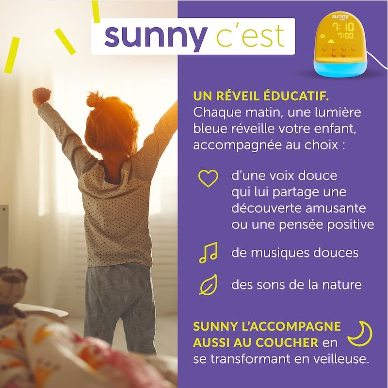 Réveil éducatif et veilleuse Sunny - Morphée -Veilleuses- Boutique LeoLudo-Morphée