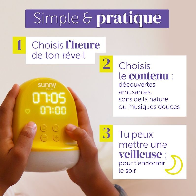 Réveil éducatif et veilleuse Sunny - Morphée -Veilleuses- Boutique LeoLudo-Morphée