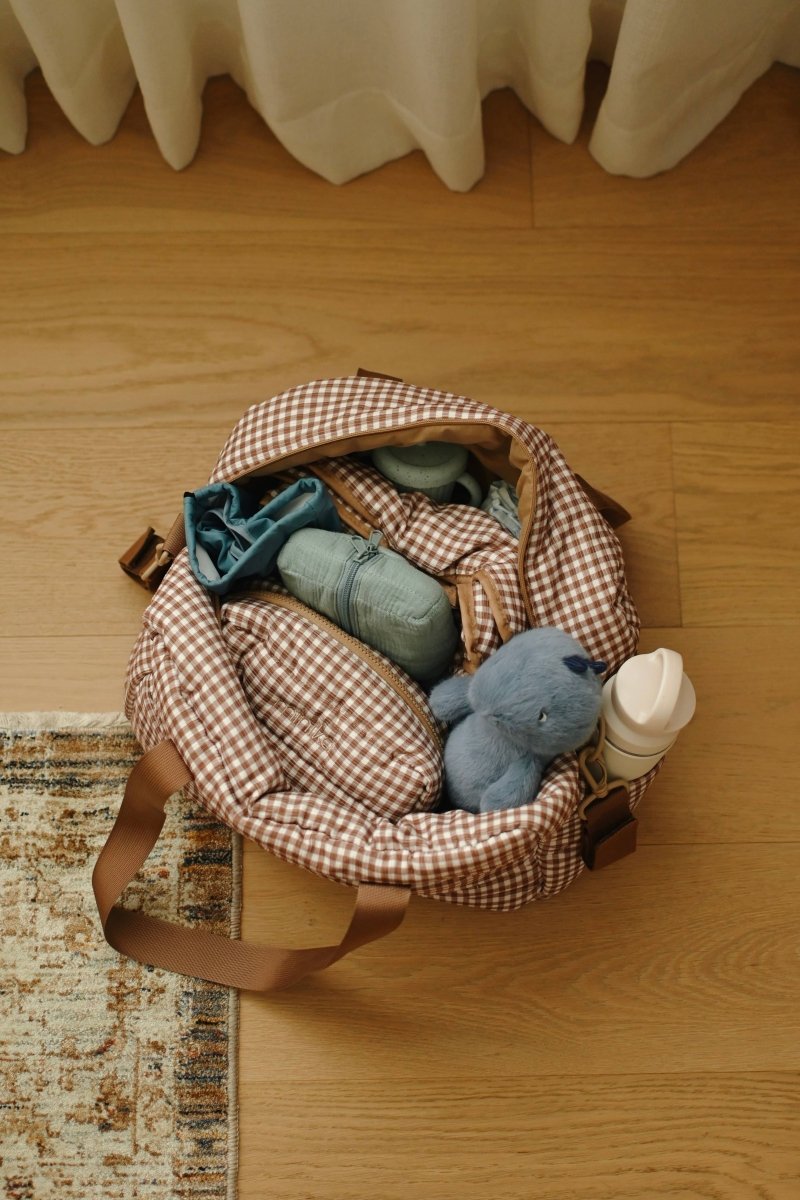 Sac à couches - Vichy brown -Accessoires bébé- Boutique LeoLudo-Minika