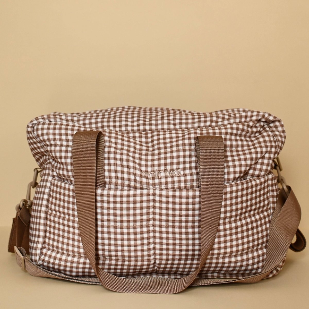 Sac à couches - Vichy brown -Accessoires bébé- Boutique LeoLudo-Minika