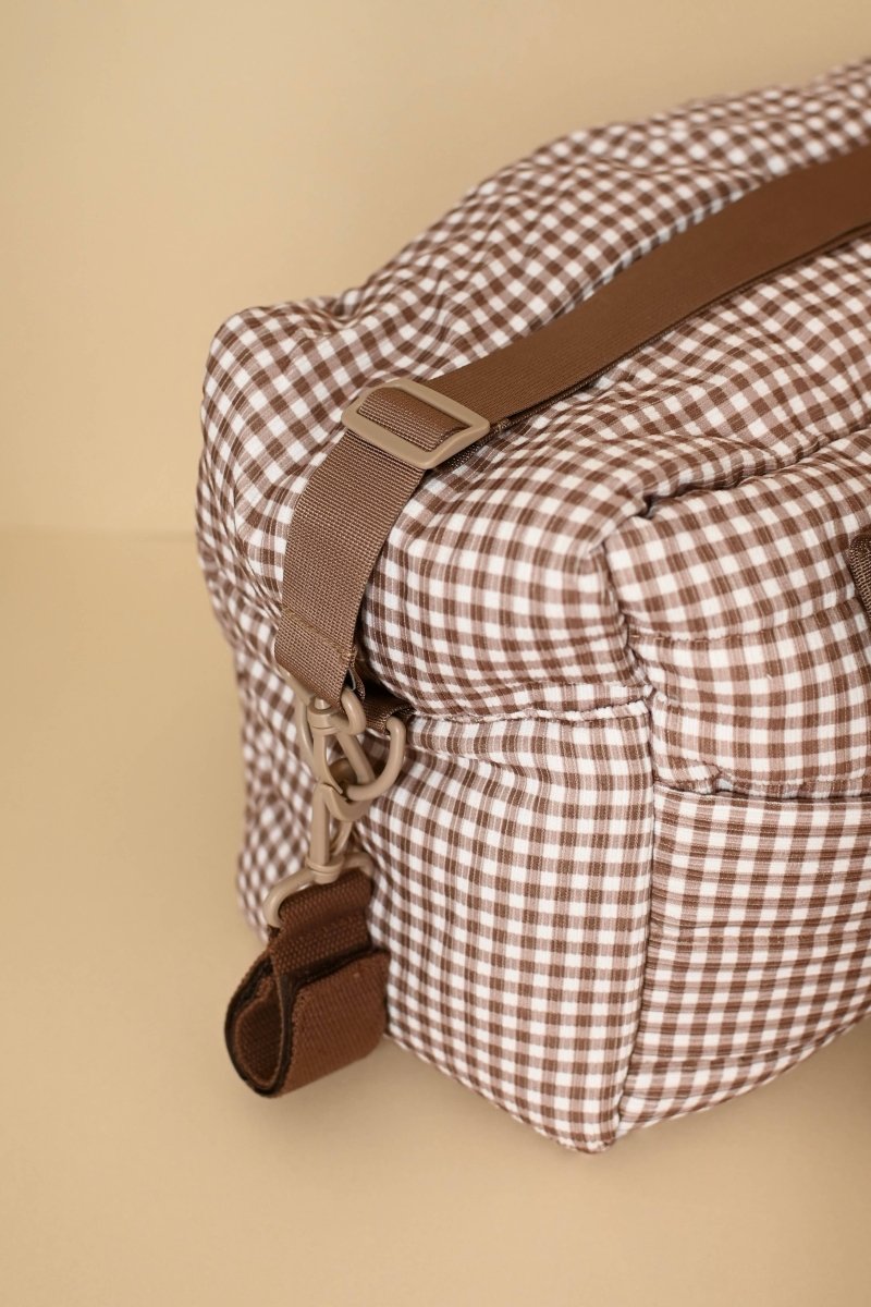 Sac à couches - Vichy brown -Accessoires bébé- Boutique LeoLudo-Minika
