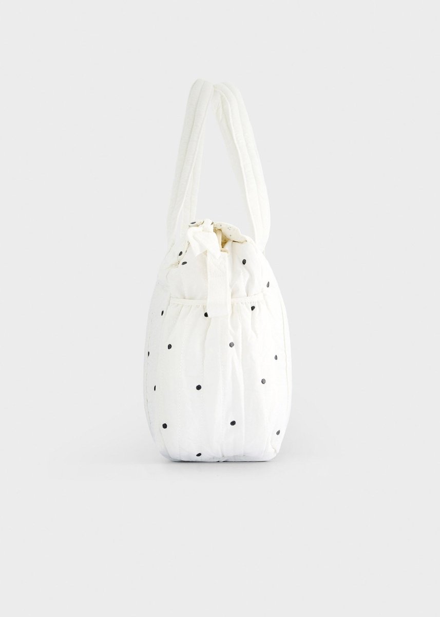 Sac à langer matelassé Mayoral avec matelas à langer – Blanc à pois noirs -Accessoires bébé- Boutique LeoLudo-Mayoral