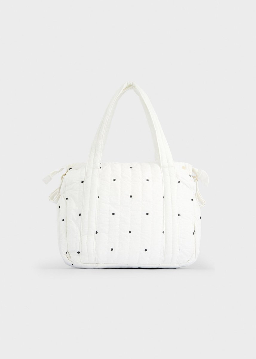 Sac à langer matelassé Mayoral avec matelas à langer – Blanc à pois noirs -Accessoires bébé- Boutique LeoLudo-Mayoral