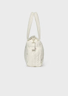 Sac à langer matelassé Mayoral avec matelas à langer – Écru fleuri -Accessoires bébé- Boutique LeoLudo-Mayoral