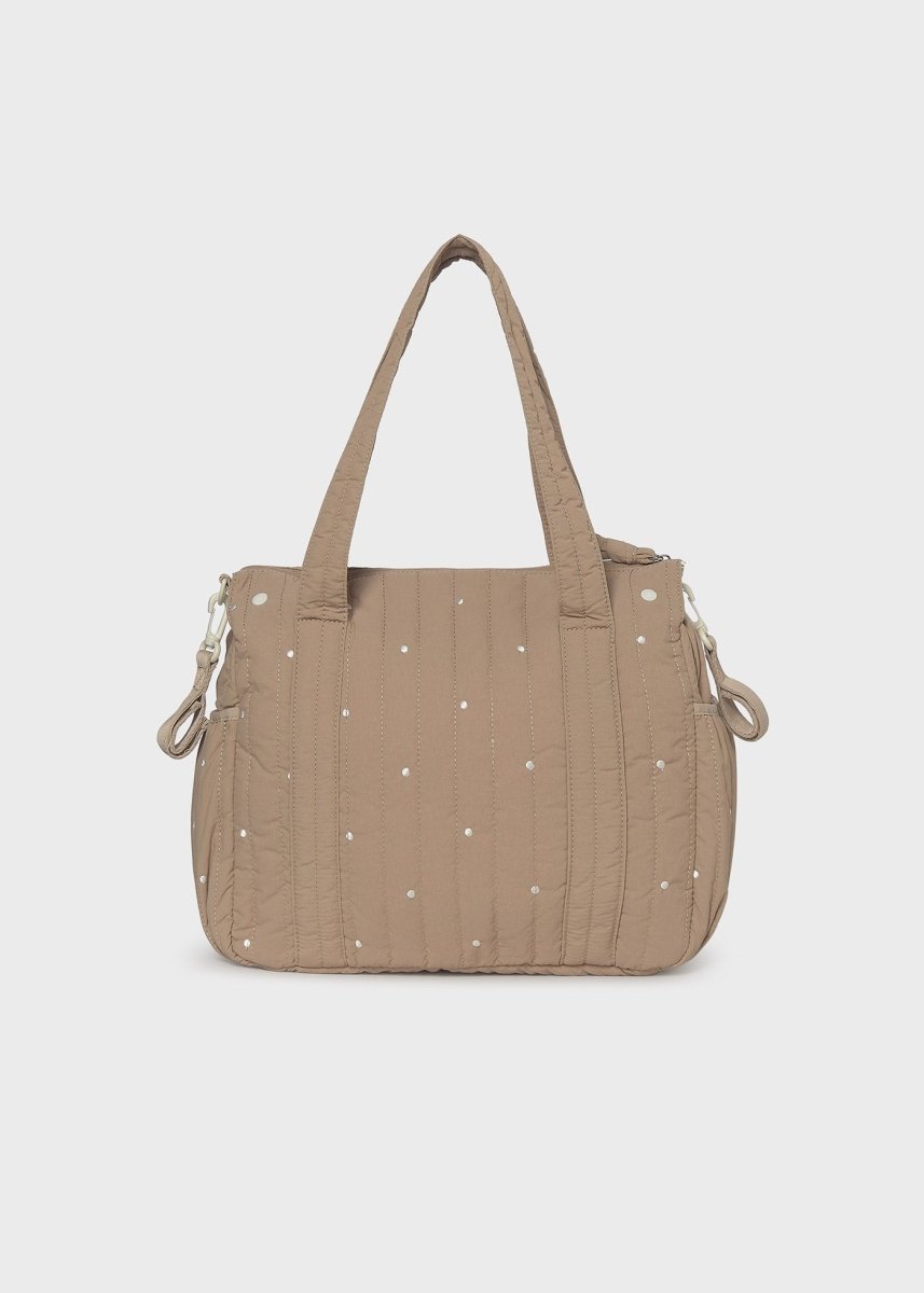 Sac à langer matelassé Mayoral avec matelas à langer – Taupe à pois -Accessoires bébé- Boutique LeoLudo-Mayoral