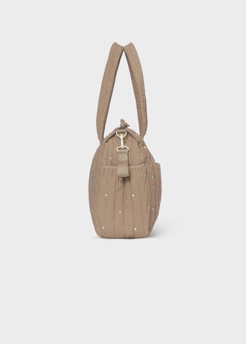 Sac à langer matelassé Mayoral avec matelas à langer – Taupe à pois -Accessoires bébé- Boutique LeoLudo-Mayoral