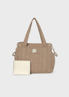 Sac à langer matelassé Mayoral avec matelas à langer – Taupe à pois -Accessoires bébé- Boutique LeoLudo-Mayoral