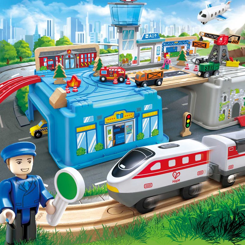 Seau Super Cityscape Transport (80 pcs) - Ensembles de jeu - Boutique LeoLudo - Hape