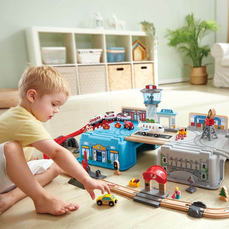 Seau Super Cityscape Transport (80 pcs) - Ensembles de jeu - Boutique LeoLudo - Hape