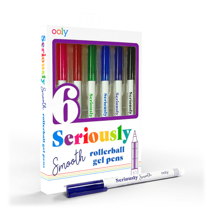Seriously Smooth – Stylos gel rollerball (ensemble de 6) - Art & bricolage - Boutique LeoLudo - OOLY