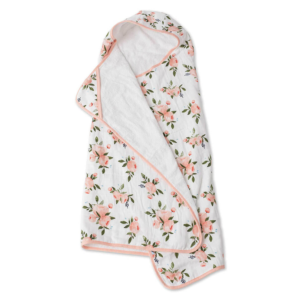 Serviette de bain à capuchon Big Kid - Watercolor Roses-Little Unicorn-Boutique LeoLudo