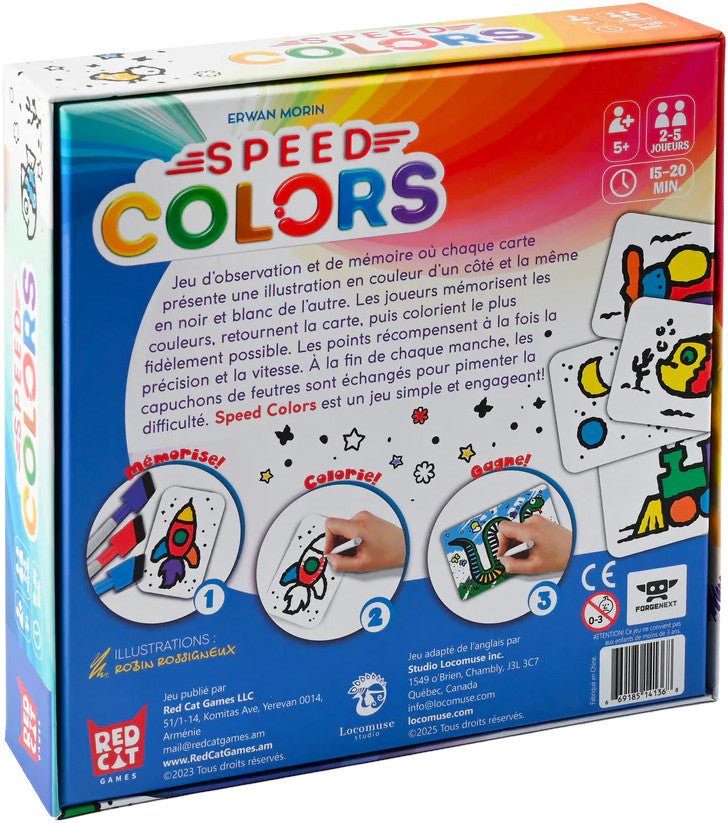 Speed Colors – Jeu d'ambiance de mémoire et de coloriage (FR) -Jeux de société- Boutique LeoLudo-Locomuse