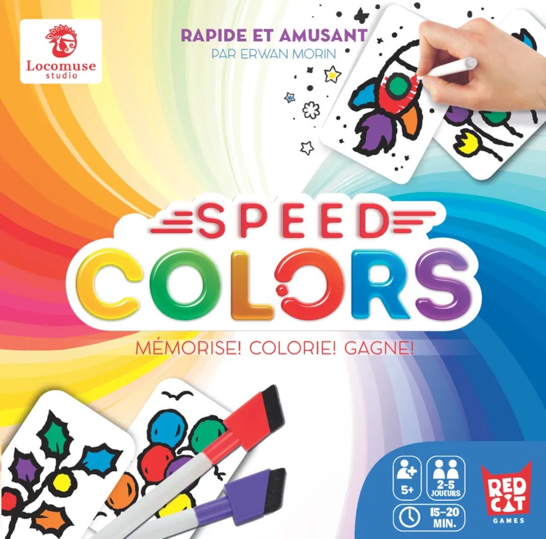 Speed Colors – Jeu d'ambiance de mémoire et de coloriage (FR) -Jeux de société- Boutique LeoLudo-Locomuse