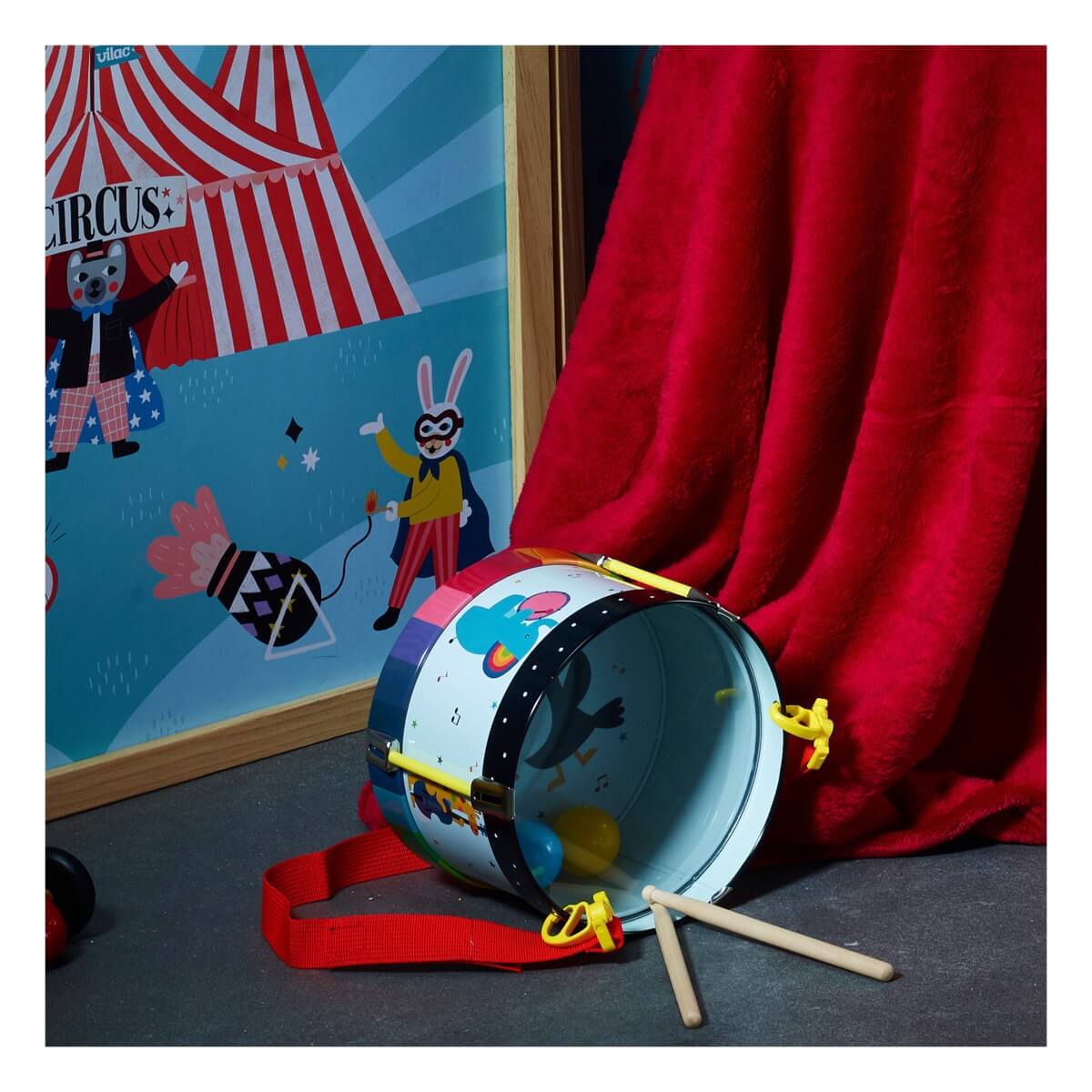 Tambour arc - en - ciel en métal Andy Westface - Jouets musicaux - Boutique LeoLudo - Vilac