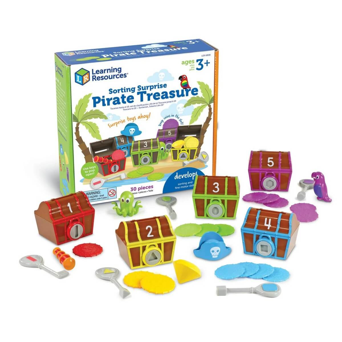 Triage du trésor surprise du pirate - Jouets à trier & empiler - Boutique LeoLudo - Learning Resources