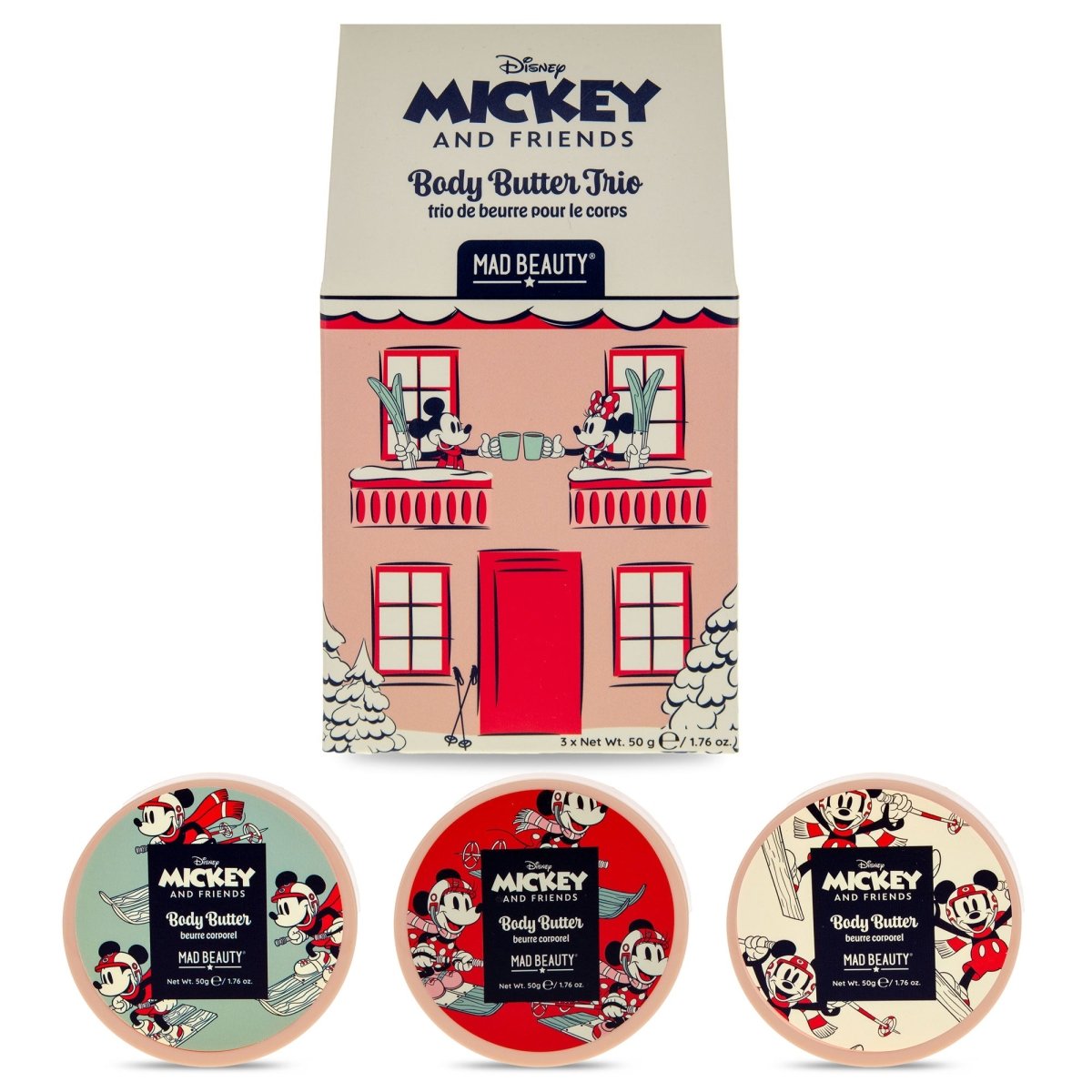 Trio de beurres corporels Disney Mickey au ski -Soins et hygiène- Boutique LeoLudo-Mad Beauty