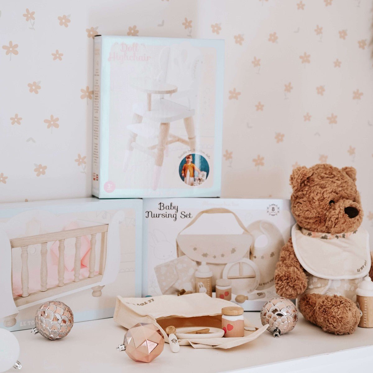 Trio meubles Toy Van + accessoires de soin de poupée 30 cm - Jouets d'imitation - Boutique LeoLudo - Le Toy Van