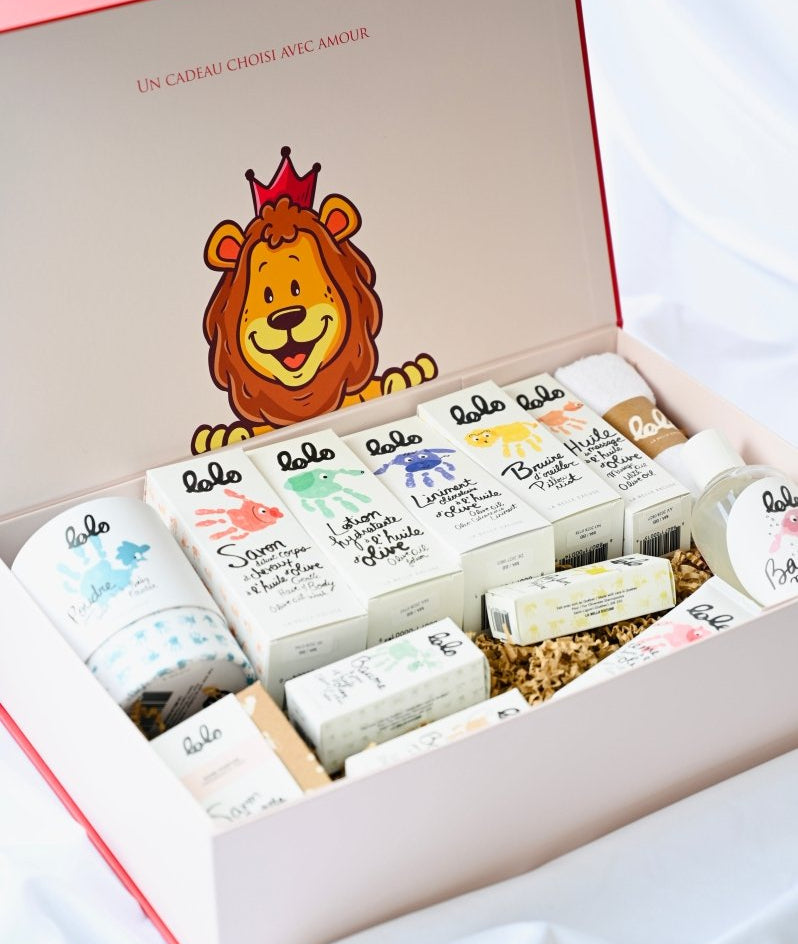 Trousse DELUXE de naissance Lolo -Ensembles cadeaux- Boutique LeoLudo-lolo et moi