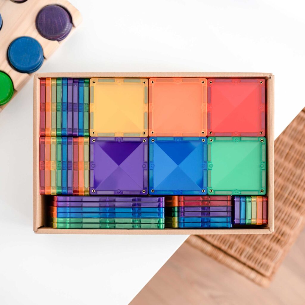 Tuiles magnétiques Rainbow Creative (102 pcs) - Jeux de construction - Boutique LeoLudo - Connetix