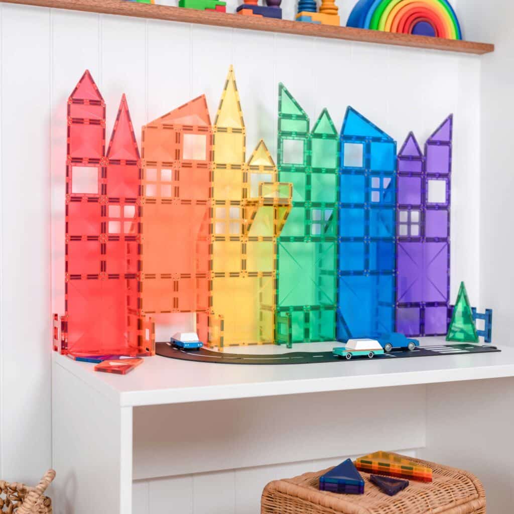 Tuiles magnétiques Rainbow Creative (102 pcs) - Jeux de construction - Boutique LeoLudo - Connetix