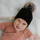 Tuque à pompon en coton bio pour bébé 0-6m (options de couleur) -Accessoires vestimentaires- Boutique LeoLudo-Petit Coulou