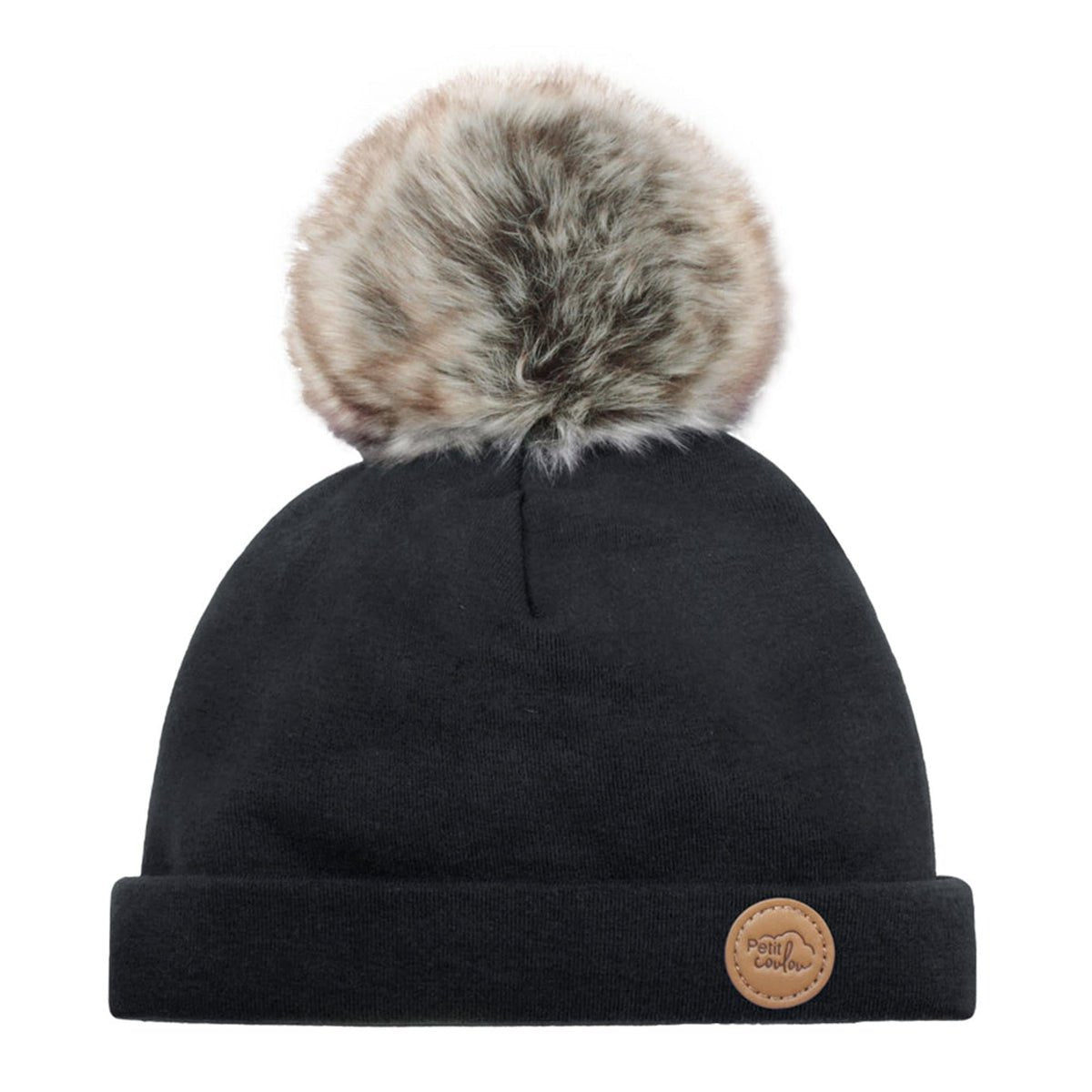 Tuque à pompon en coton bio pour bébé 0-6m (options de couleur) -Accessoires vestimentaires- Boutique LeoLudo-Petit Coulou