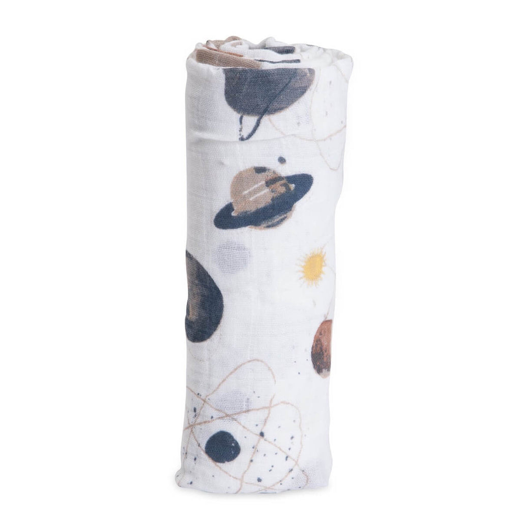 Couverture d'emmaillotage en mousseline de coton - Planetary-Little Unicorn-Boutique LeoLudo