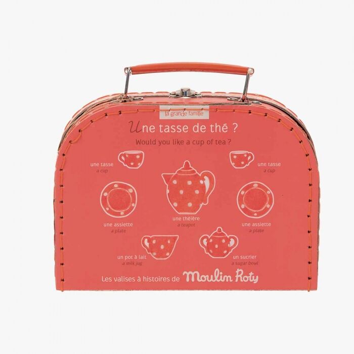 Valise dînette à pois en céramique - La grande famille - Jouets d'imitation - Boutique LeoLudo - Moulin Roty