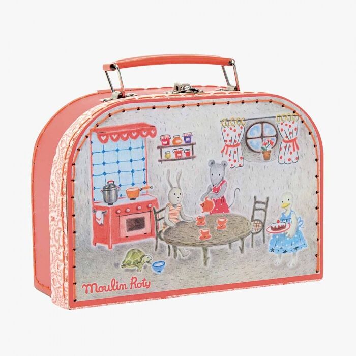Valise dînette à pois en céramique - La grande famille - Jouets d'imitation - Boutique LeoLudo - Moulin Roty