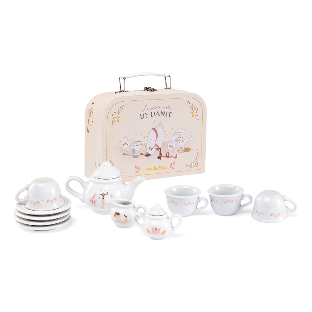 Valisette service à thé en porcelaine La petite école de danse - Jouets d'imitation - Boutique LeoLudo - Moulin Roty
