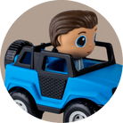 Véhicule tout - terrain bleu avec figurine – 3 personnages au choix - Véhicules de jeu - Boutique LeoLudo - Flek