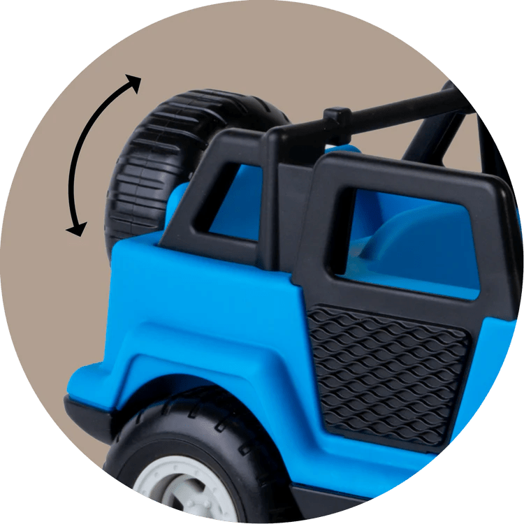 Véhicule tout - terrain bleu avec figurine – 3 personnages au choix - Véhicules de jeu - Boutique LeoLudo - Flek