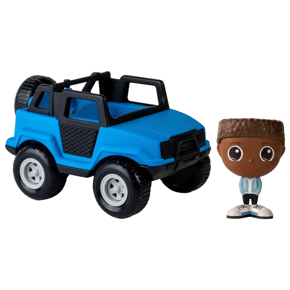 Véhicule tout - terrain bleu avec figurine – 3 personnages au choix - Véhicules de jeu - Boutique LeoLudo - Flek
