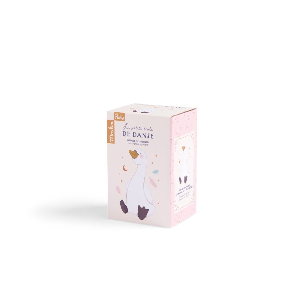Veilleuse portable Cygne : Lumière chaude, autonomie 15h, recharge USB rapide. Parfait compagnon nocturne pour bébé !
