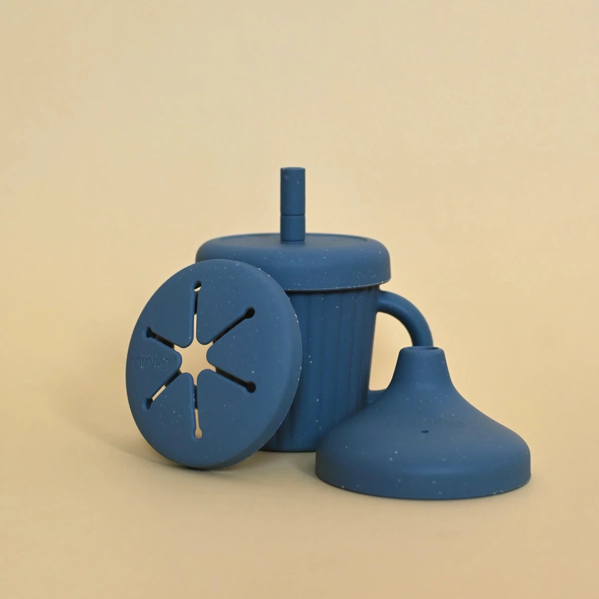 Verre 3 en 1 - Acier inoxydable et silicone - Indigo - Alimentation & repas - Boutique LeoLudo - Minika