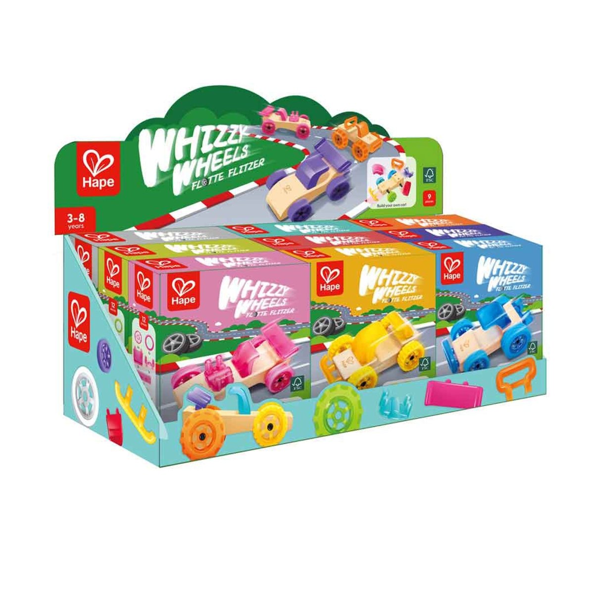 Whizzy Wheels – Voiture de course à construire -Véhicules de jeu- Boutique LeoLudo-Hape