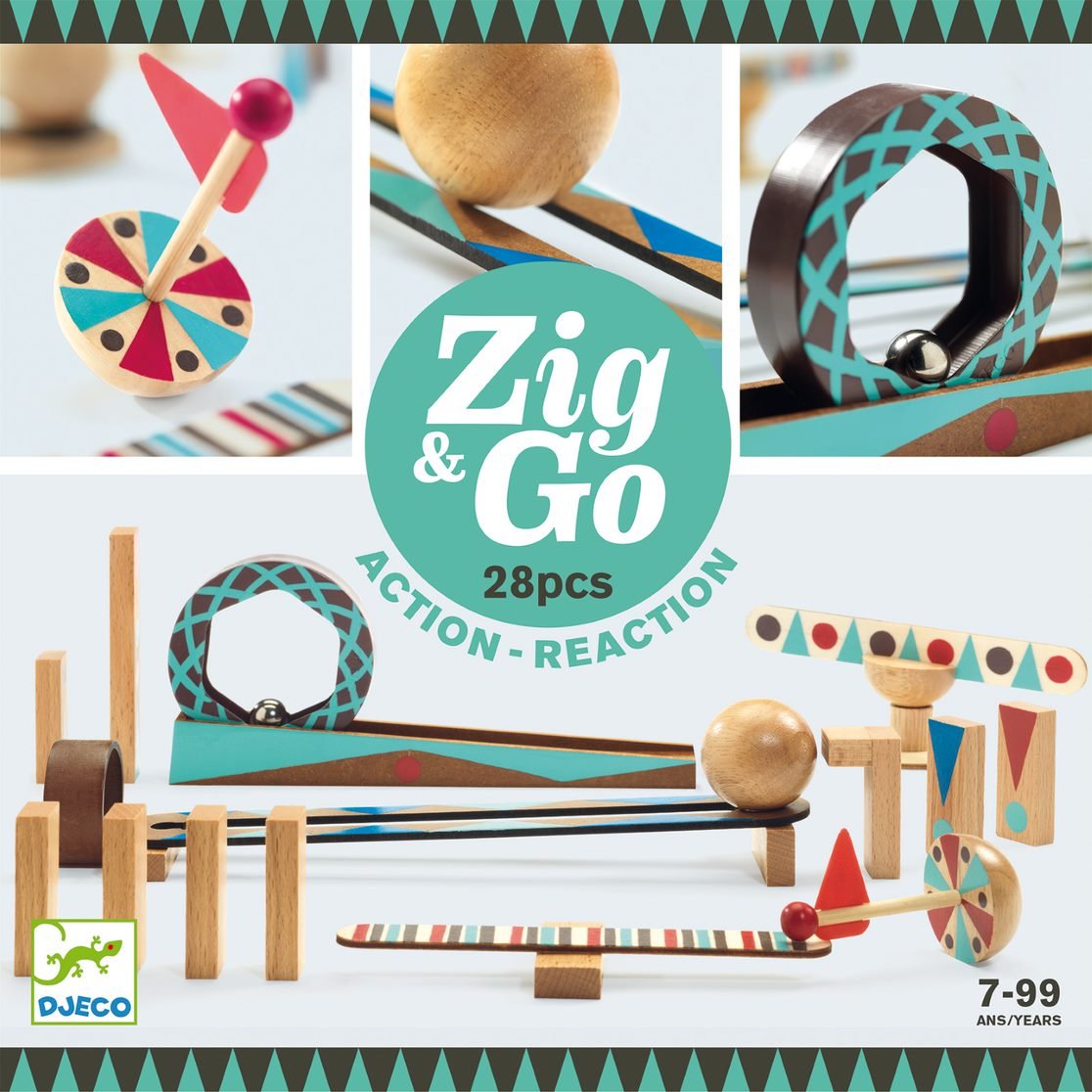 Zig & go - 28 pcs: le jeu d'action et de réflexion ultime! Jeux de construction- Boutique LeoLudo