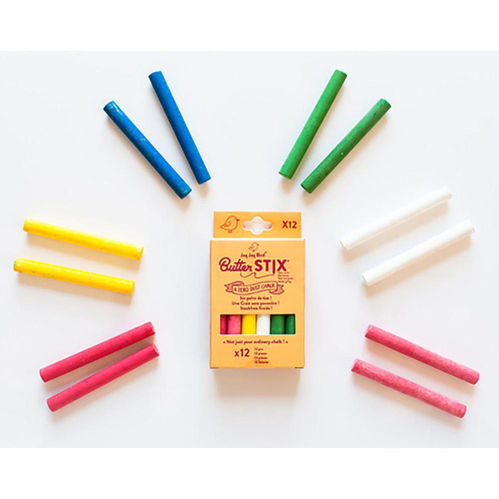 Crayons Butterstix 12 couleurs de Jaq Jaq Bird - Boutique LeoLudo