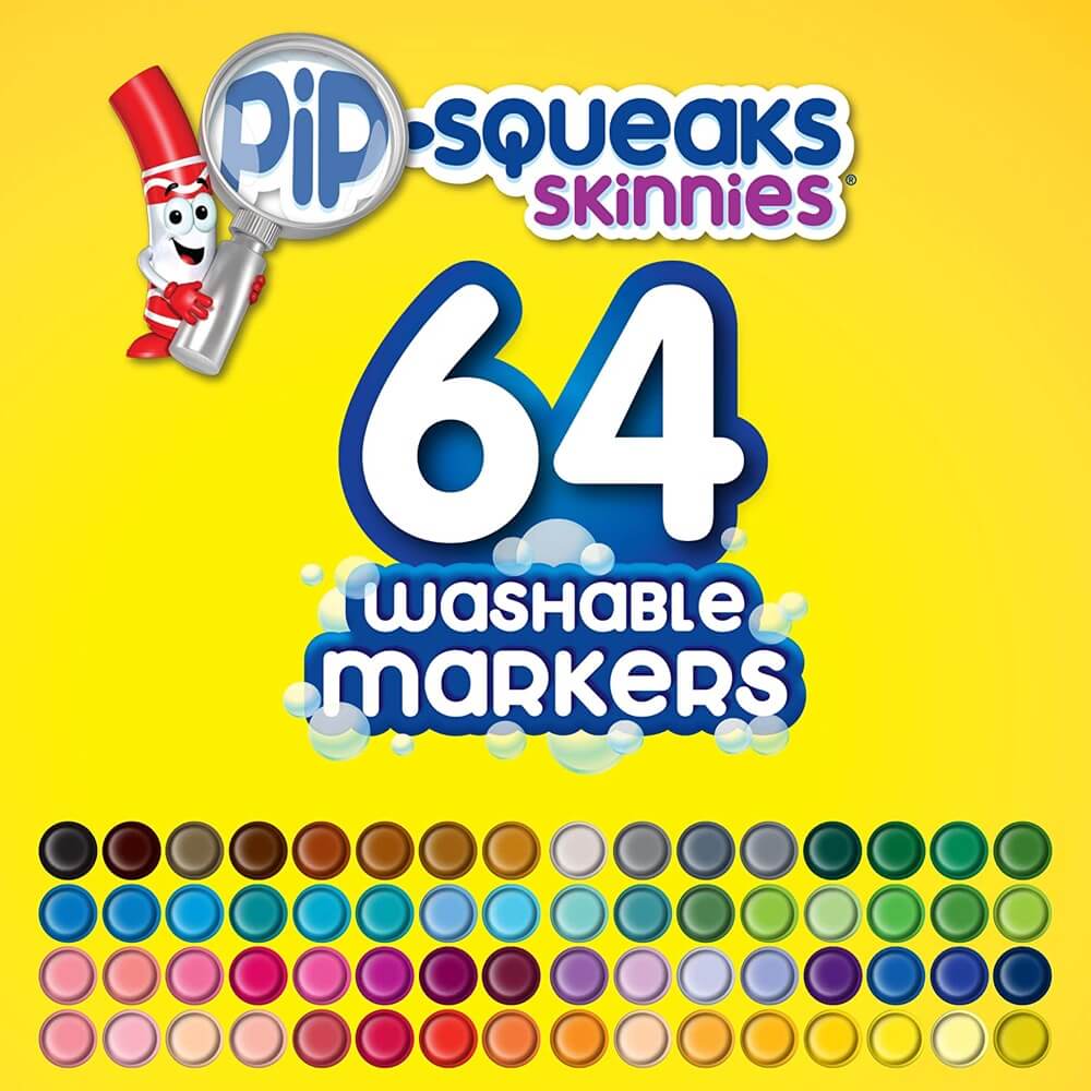 64 marqueurs minces Pip - Squeaks - Art & bricolage - Boutique LeoLudo - Crayola