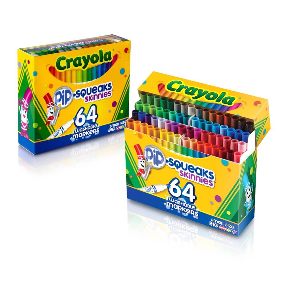 64 marqueurs minces Pip - Squeaks - Art & bricolage - Boutique LeoLudo - Crayola