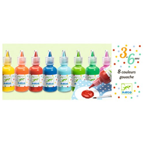 8 bouteilles de gouache - Art & bricolage - Boutique LeoLudo - Djeco