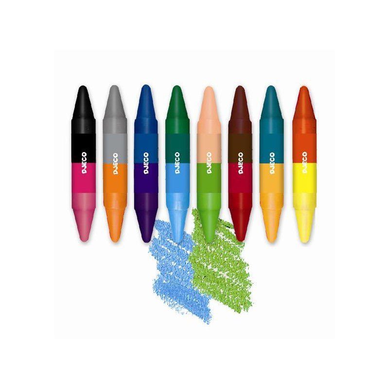 8 Crayons de cire double côtés - Art & bricolage - Boutique LeoLudo - Djeco