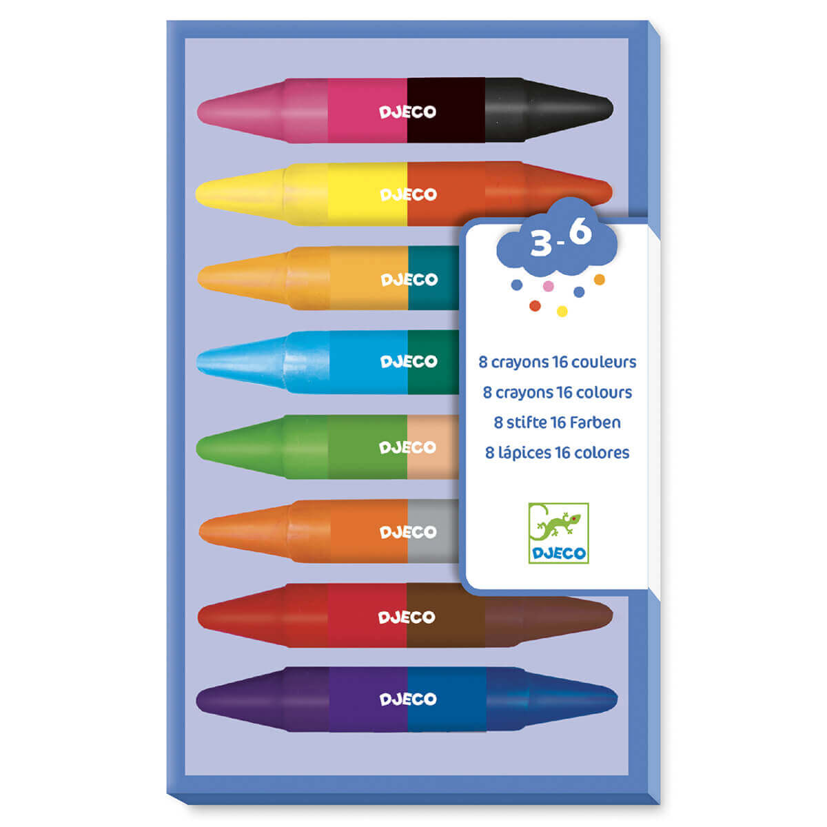 8 Crayons de cire double côtés - Art & bricolage - Boutique LeoLudo - Djeco