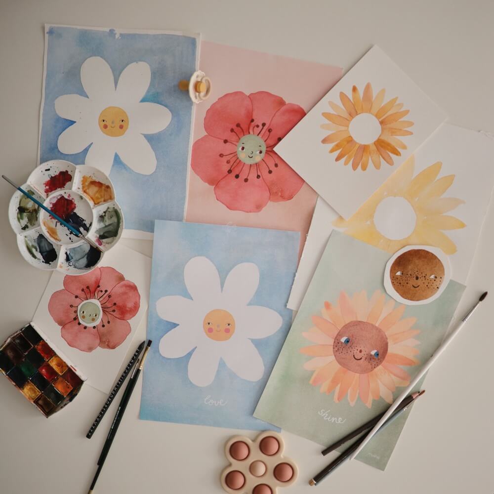 Affiches florale aquarelle - Bloom/Love/Shine (11 x 14 po)-Mushie-Boutique LeoLudo